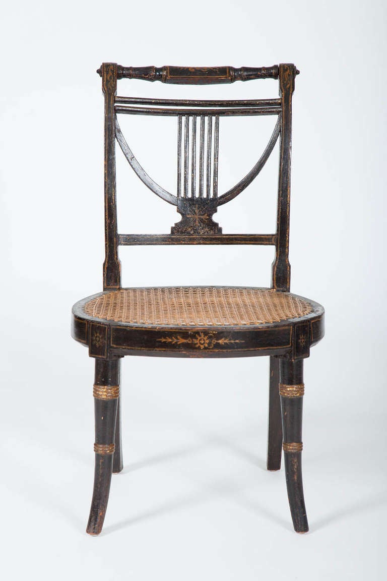 Cane English Regency Side Chair