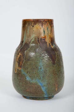 French Glazed Stoneware Vase by Charles Robalbhen French Glazed Stoneware Vase by Charles Robalbhen