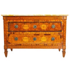 Rare Italian Neoclassical Chest of Drawers with Urn Motifs