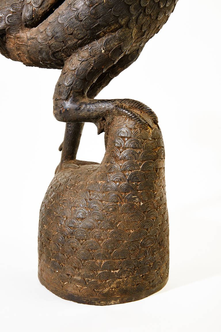 Benin Bronze Rooster Sculpture 4