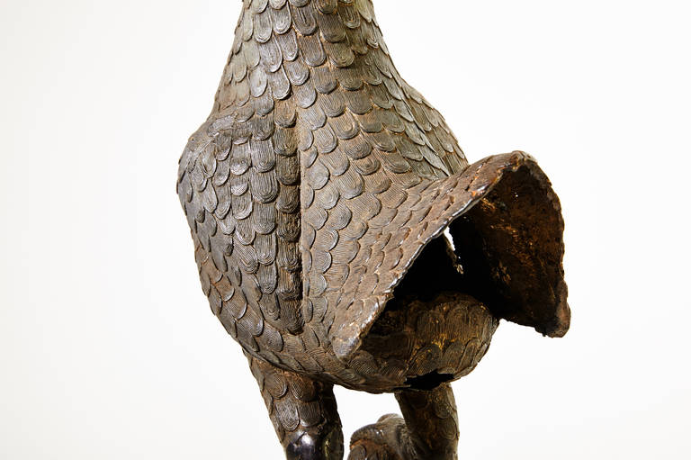 Benin Bronze Rooster Sculpture 3