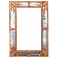 Rare Piedmontese Mirror with Blue Glass