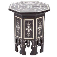 Syrian Inlaid and Ebonized Wooden Low Table