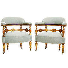 Pair of English Victorian Tub Chairs