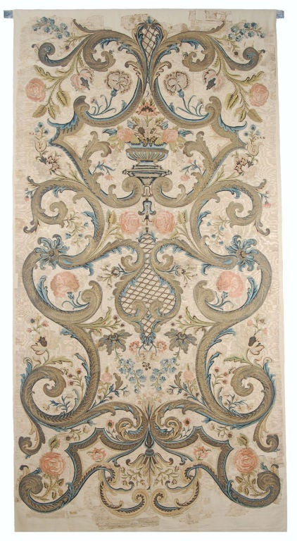 Embroidered Wall Hanging Tapestry, Early 18th Century