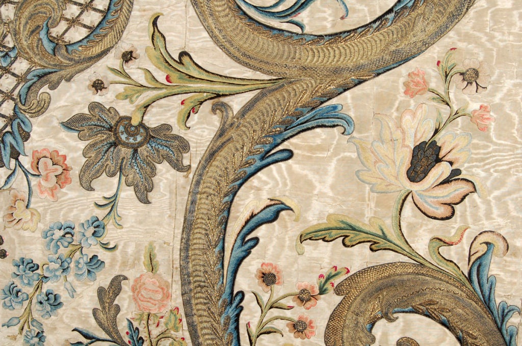 18th Century and Earlier Embroidered Wall Hanging Tapestry, Early 18th Century For Sale