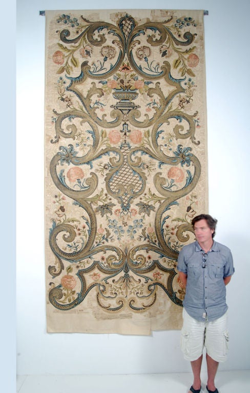 Embroidered Wall Hanging Tapestry, Early 18th Century For Sale 3