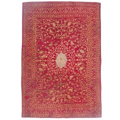 Antique Persian Embroidered Velvet Cover
