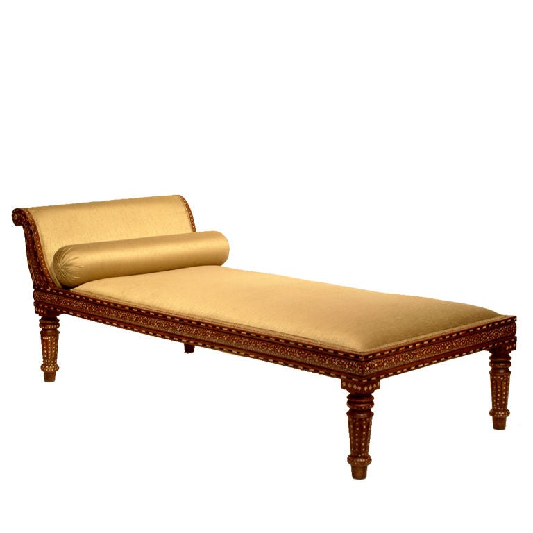 Inlaid Chaise Longue For Sale