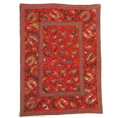 Antique Red Cotton Buchara Suzani