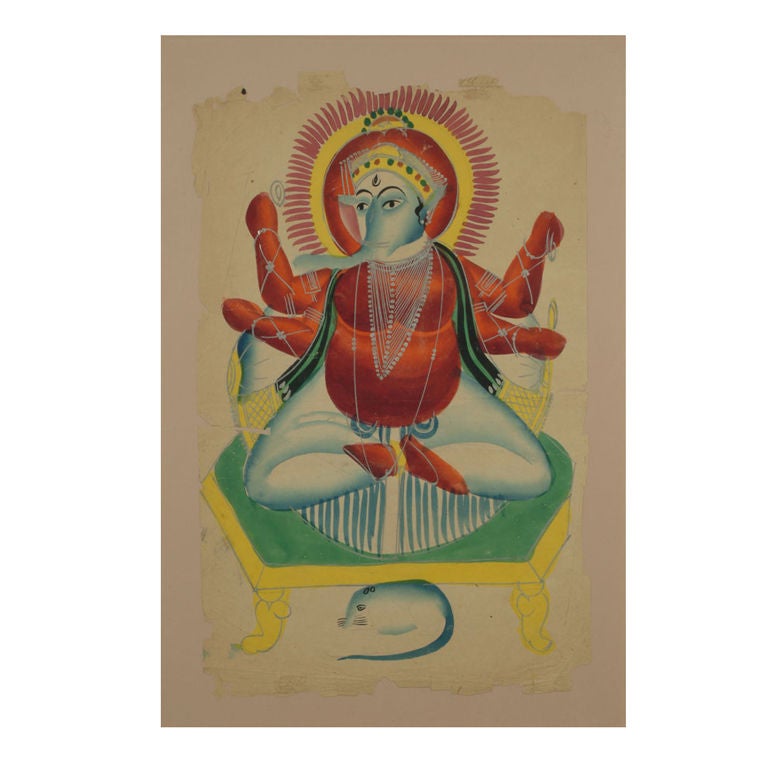 Kalighat Painting of Ganesha