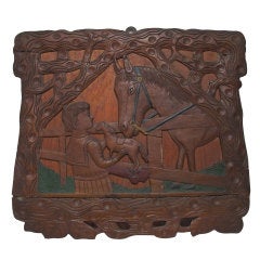 Girl Showing Toy Horse To Horse Relief Carving