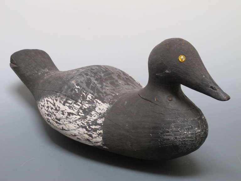 Folk Art Sculptural Duck Decoy For Sale
