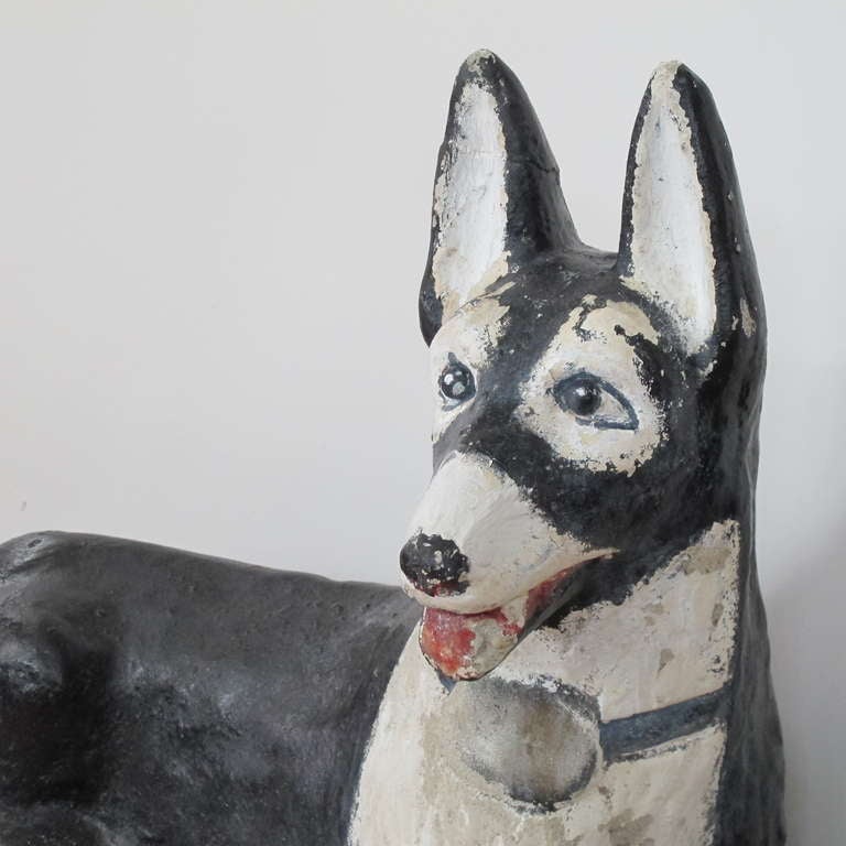 Painted Folk Art Dog Garden Sculpture