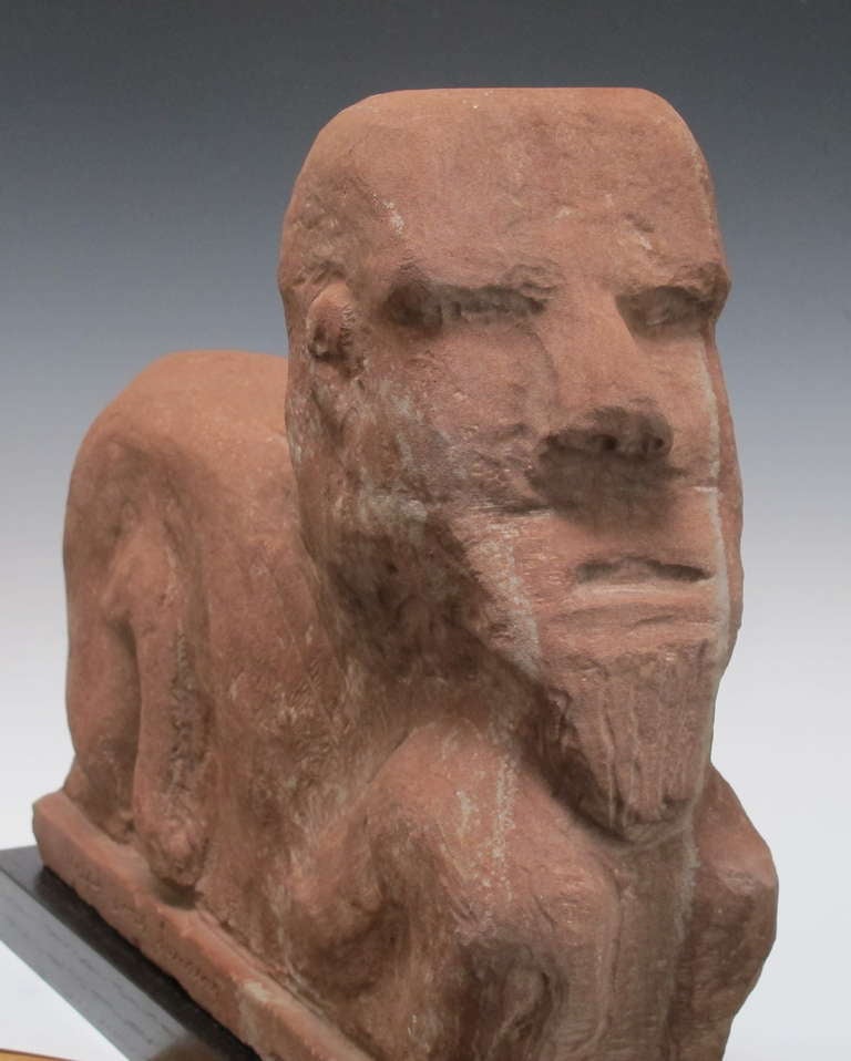 20th Century  Sandstone Sphinx by Ralph Lanning For Sale