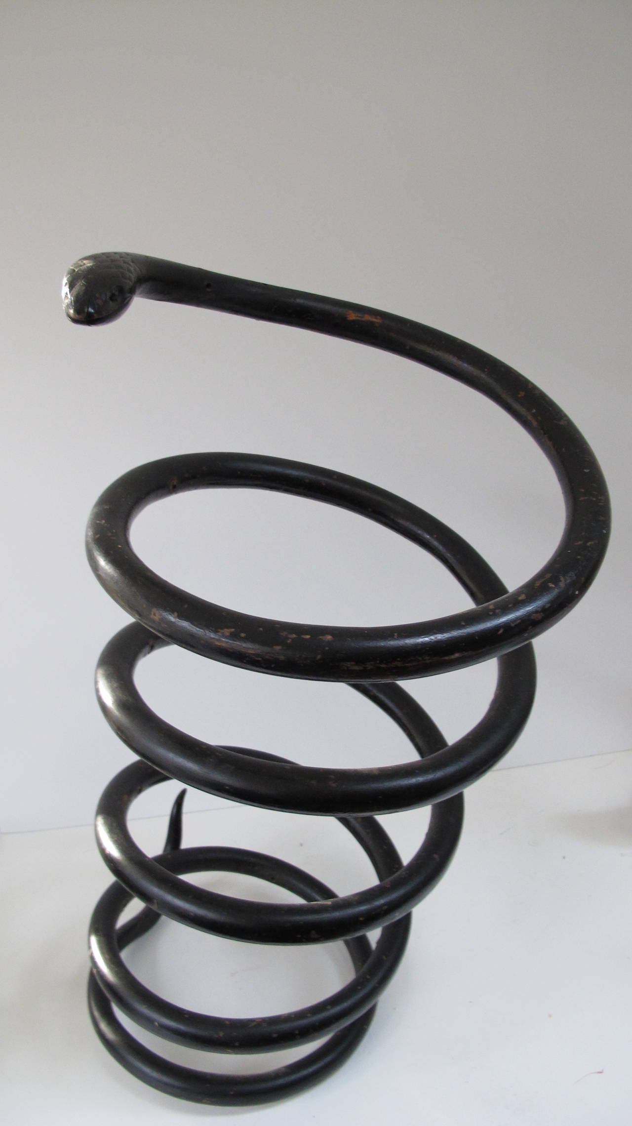 Wooden Spiral Snake Sculpture 1