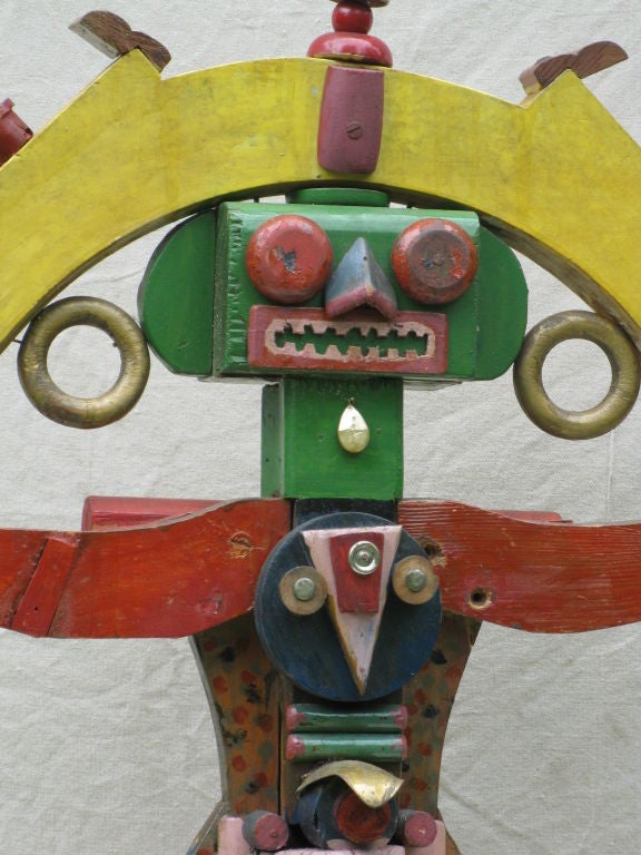 Folk Art Janus Totem Figure 1