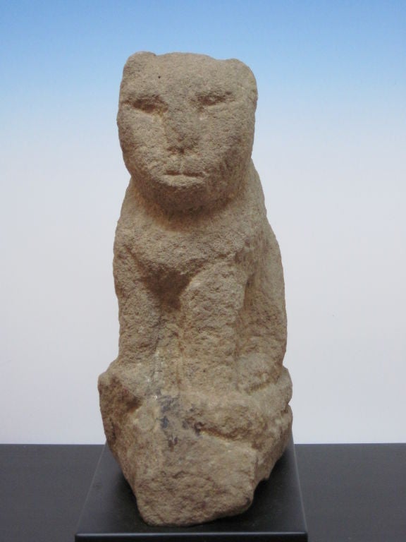 Stone Cat Folk Sculpture at 1stdibs
