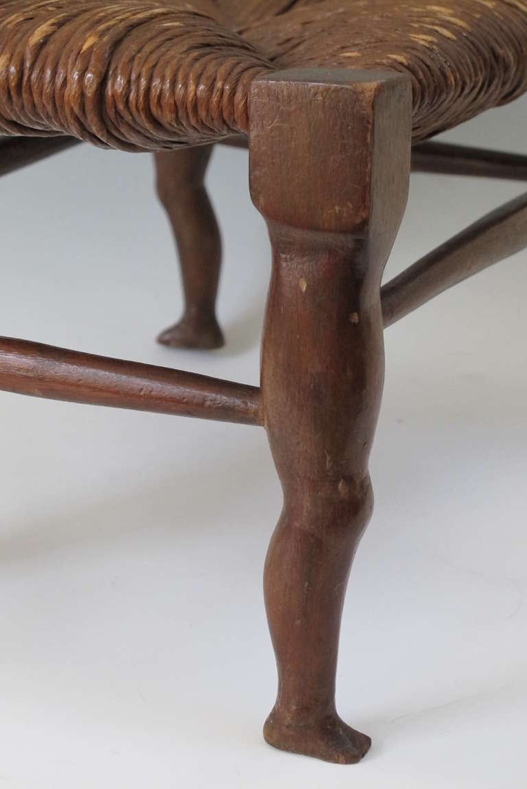 19th Century Carved Ladies Legs Stool For Sale