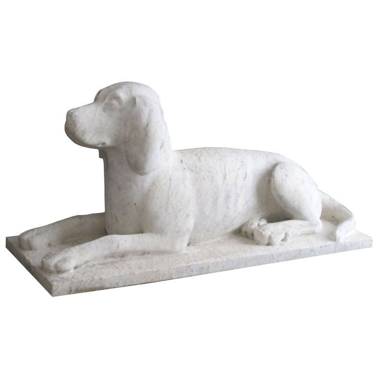 Marble Dog Garden Sculpture at 1stDibs