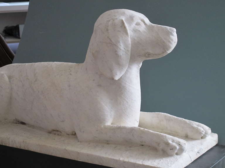 Marble Dog Garden Sculpture at 1stDibs | marble dog statue, marble the ...