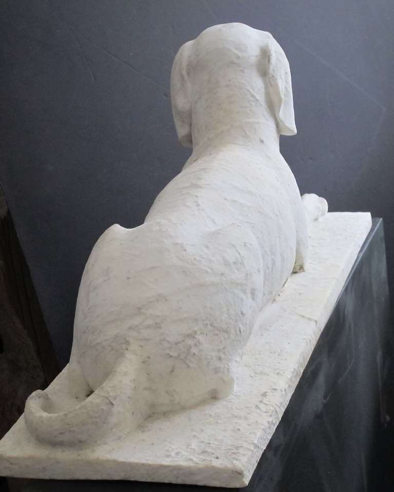 marble statue dog