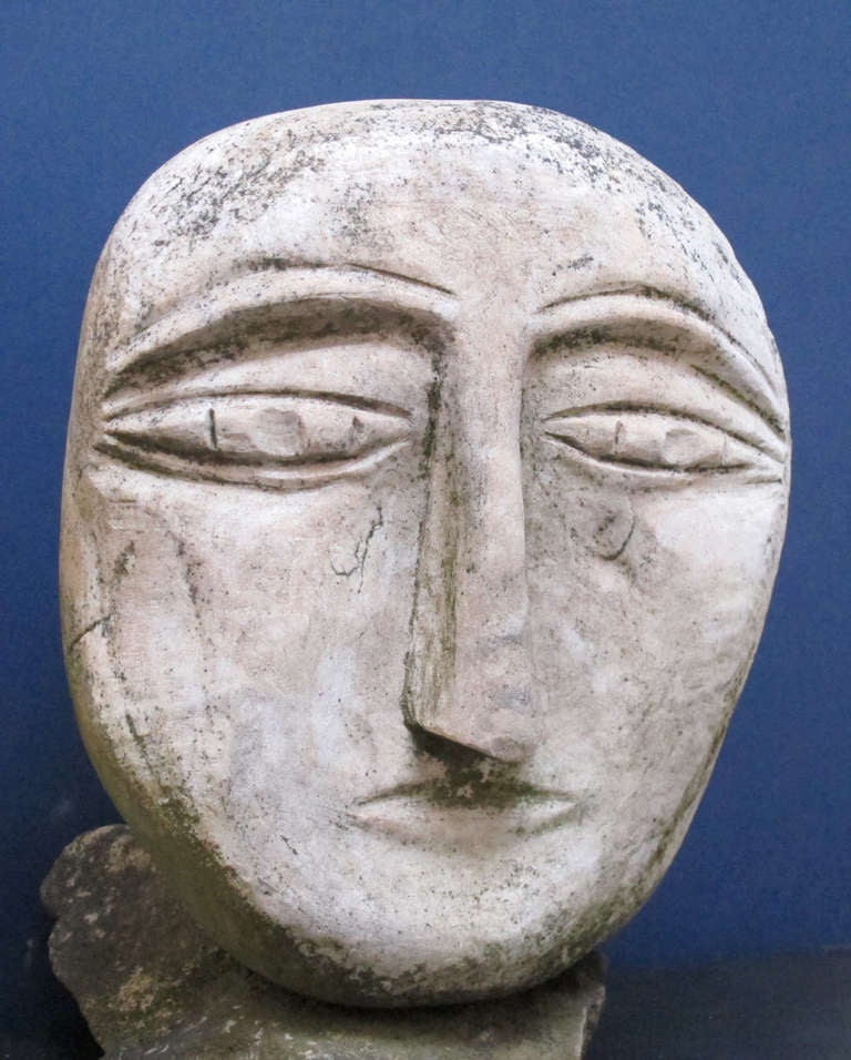 Folk Art Stone Head by Ted Ludwiczak
