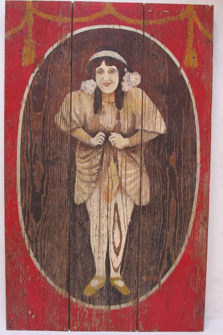 American Carnival Sideshow Painted Panel