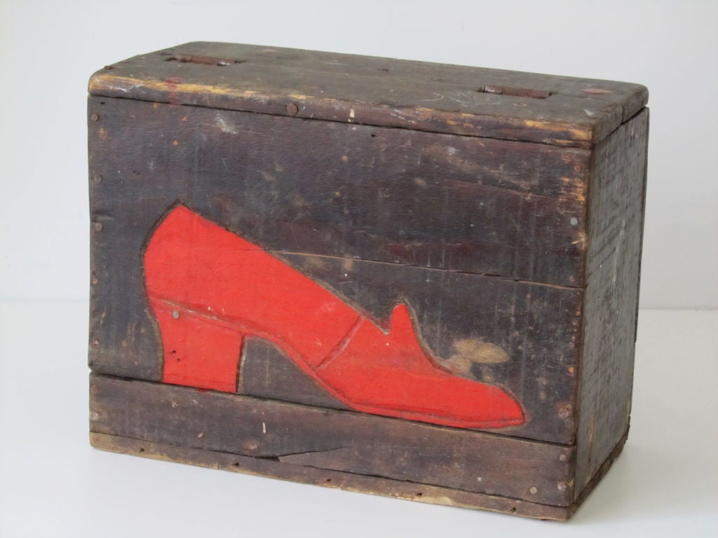 American The Red Shoe Shine Box