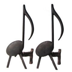 Vintage MUSICAL NOTES ANDIRONS