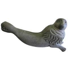 Antique Carousel Sea Lion Sculpture