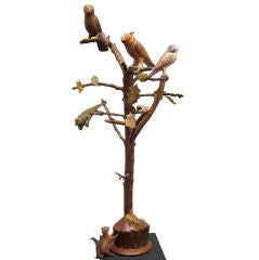 Bird Tree With Chameleon And Squirrel