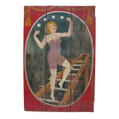 Vintage Carnival Side Show Juggler on Swords Painting