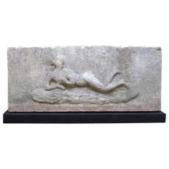Reclining Stone Nude Archetectural Relief