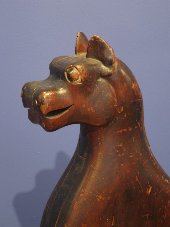 WOOD DOG FOLK SCULPTURE