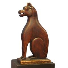 WOOD DOG FOLK SCULPTURE