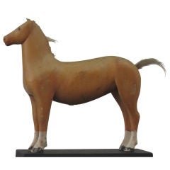 Vintage Yellow Horse Carving