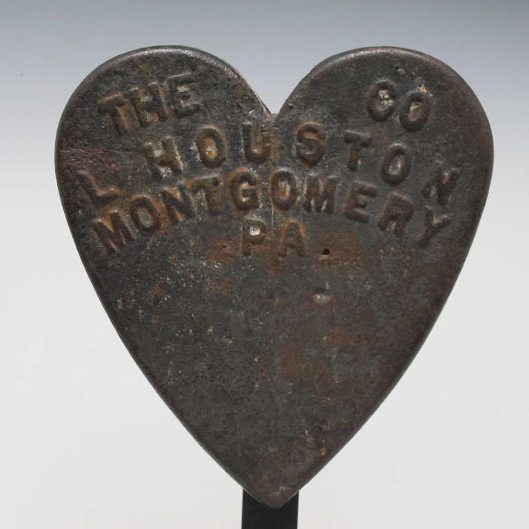 Folk Art Cast Iron Heart Windmill Weight