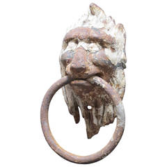 Iron Lion Head Door Knocker