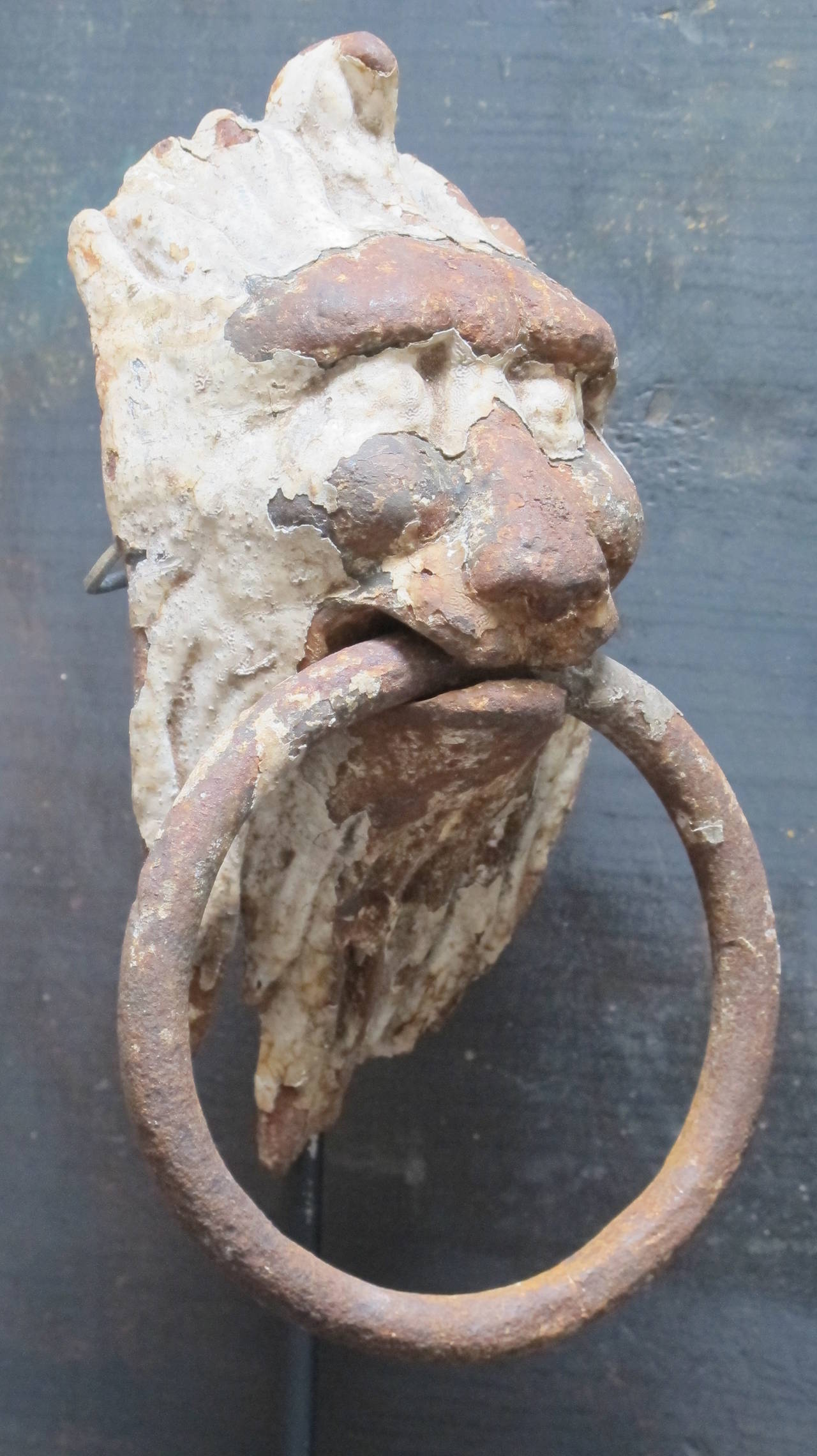 19th Century Iron Lion Head Door Knocker