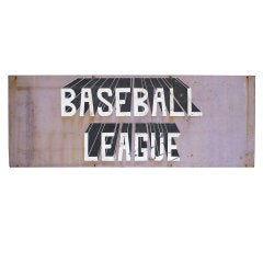 Graphic Painted Metal Baseball Sign