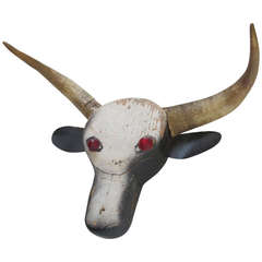Steer Head Barn Folk Sculpture