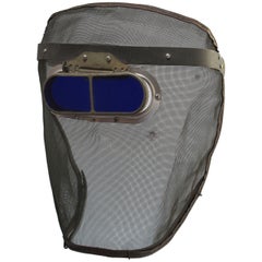 Wire Mesh Mask with Blue Glass Eyepiece