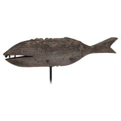 Antique Wooden Fish Weathervane