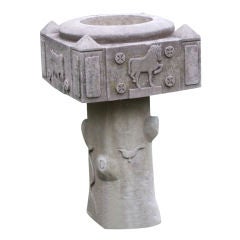 Folk Art Limestone Planter