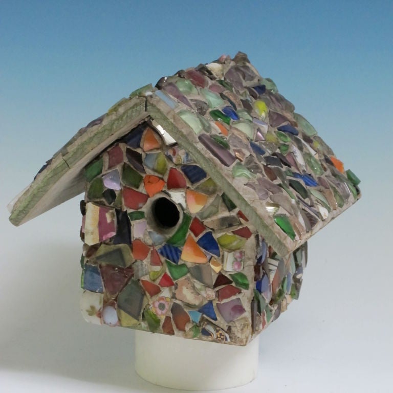 Glass Mosaic Covered Birdhouse at 1stDibs