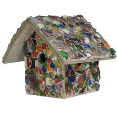 Vintage Glass Mosaic  Covered Birdhouse