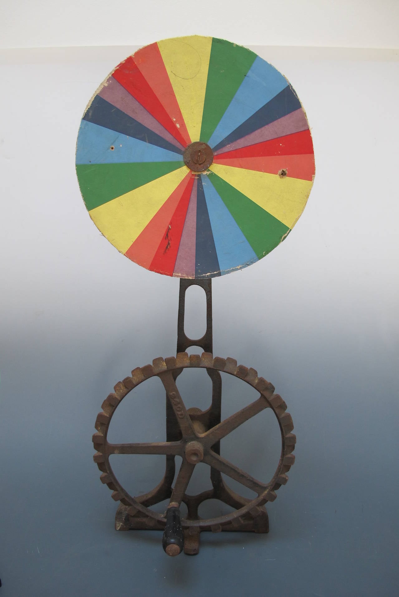 Iron Mechanical Color Wheel Sculpture