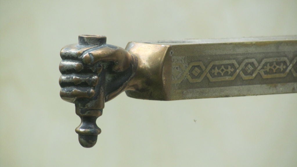 19th Century Floating dental stand on mechanical arm with brass hand