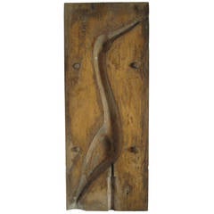 Antique Wooden Egret Mold Sculpture